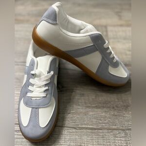KAYLEEN By Los Angeles White and Gray Sneakers